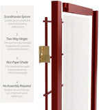 2 ft. Short Desktop Window Pane Shoji Screen - Rosewood - 3 Panels - Image 4
