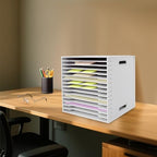 Literature Organizer with Adjustable Shelves, 15 Compartments Mail Sorter & Paper Organizer - Vertical Desktop Mailbox for Office, Classroom, Home, Mailroom Organization, White, PVC Material - Image 2