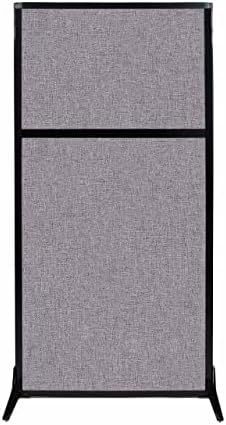 Versare Workstation Partition | Portable Wall Divider | Modern Office Cubicle | Free Standing Privacy Screen | Flexible Work Space | 33" x 70" Cloud Gray Fabric Panels by VERSARE