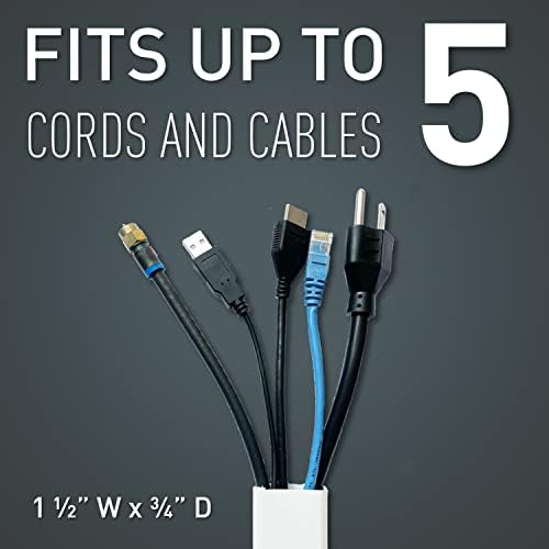 Legrand Wiremold C310 Cordmate III 10 Foot 11 Piece Cord Cover Kit, Organizer for Wall, Holds Up to 5 Cords or Cables, 45"L x 1.5"W, White (1 Pack) - Image 3