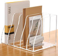 SANRUI Acrylic Magazine File Holder Desk Organizer, Clear 5 Compartments by SANRUI