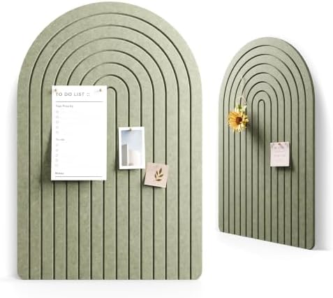 Large Arched Felt Bulletin Board 35.4''×23.6'', Sage by FLUXYNARA