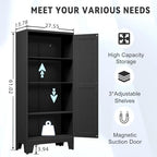 GAIOUS 61.02" Kitchen Pantry Cabinet, Black Metal Pantry Storage Cabinet - Image 2
