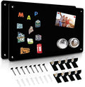 2Pack Black Magnetic Board,17.5" x 11.4" Magnet Bulletin Board to Display Magnetic Notes, Poetry, Photos, Suitable for Wall, Refrigerator, Cabinet etc, Come with 8 Pcs Dual Lock Tape and Screws by HYHOSHI