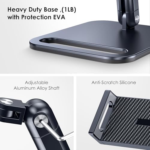 Tablet Stand for iPad, Aluminum Tablet Holder with Heavy Duty Base for Desk - Image 4