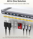 Mukiya USB C Docking Station Dual Monitor, 9 in 1 Laptop Stand with 2 HDMI - Image 2