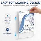Daofary Acrylic Wall Sign Holder 8.5 x 11, 18 Pack Wall Mount,3-Way Install - Image 3