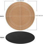 CENNBIE 42 Inches Round Table Mat - Cork Leather Table Pad (Black) - Image 2