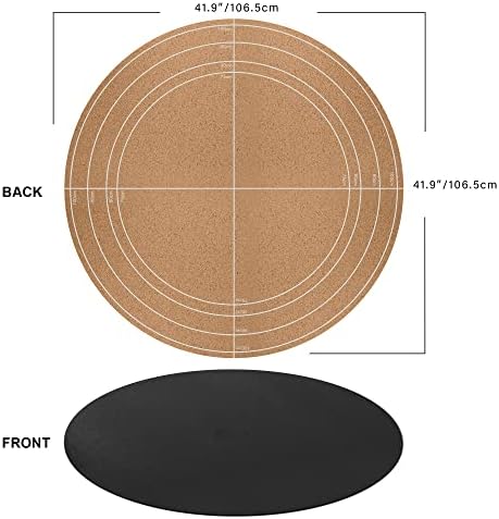 CENNBIE 42 Inches Round Table Mat - Cork Leather Table Pad (Black) - Image 2