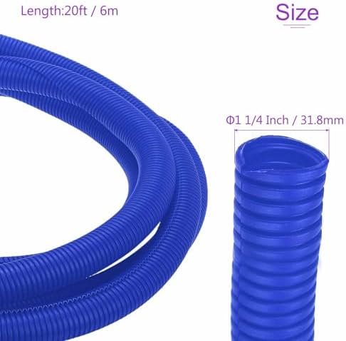 DMiotech 20ft Wire Loom Split Tubing 1 1/4 Inch(31.8mm) ID Blue - Image 3