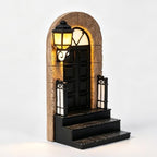1 Pcs Decorative Bookend with Lighted Lantern, Vintage Resin Book End for Shelves, Unique Book End Weighted Rustic Book Holder for Home, Office and Library Decor (A) by Suruim