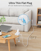Desk Clamp Power Strip with 4 Outlets & 4USB, 6FT Extension Cord for Home - Image 4