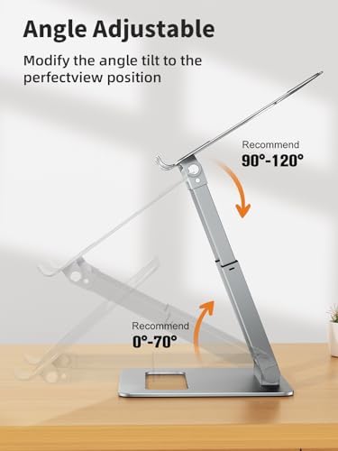 tounee Laptop Stand for Desk Adjustable Height, Telescopic Computer Stand with Pull Out Design Ergonomic Laptop Riser Fits All Laptops 10-17"-Silver - Image 4