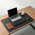 16" x 31" Waterproof Fabric Desk Pad, Suede Design-Slip Base, Stitched Edges No Curling, Fits Laptop Keyboard and Mouse, Smooth Office Mat Mouse Pad for Work, Black by ZGLCQSGY