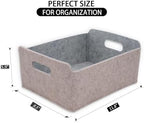 Welaxy Storage Basket Storage Bin Foldable Shelf Organizer Oatmeal Gray - Image 2