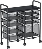 Aokitsink Rolling Cart with Drawers,8-Drawer Storage Cart with Wooden Tabletop and Lockable Wheels,Craft Storage & Art Supply Organizer,Letter-Size File Drawer for Classroom, Office & Home - Image 4