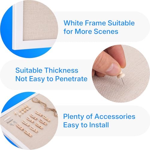 OWLKELA 3 Pcs Linen Cork Board, Wood, 17.7x13.3 Inch - Image 4