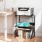 aboxoo Printer Stand for Desk to Save Space, Metal+Wood for Home Office - Image 4