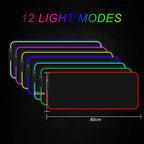 Personalized RGB LED Gaming Mouse Pad Make Your Own Customized Large Gaming Mousepad Custom Mouse Mat for Office Dorm Personalised Gifts Presents for Gaming Lovers, 31.5x11.8in - Image 2