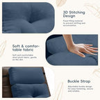 2 Piece Neck Pillow and Lumbar Support Cushion Set for Recliner, NavyBlue - Image 3