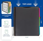 Samsill 2 Pack Deluxe 24 Pocket Spiral Project Organizer with Refillable Notepad, Customizable Front Cover, 12 Dividers with Erasable Write-On Tabs in Fashion Colors, Plastic Folders with Pockets - Image 2