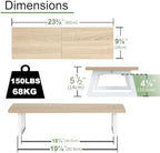 TEAMIX 24 inch Monitor Riser for Desk, Wood & Steel Computer/TV Stand Maple - Image 5