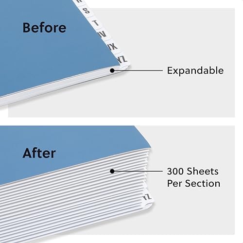 SMEAD Expandable Alphabetic File Sorter Dark Blue | Letter Size | 20 Dividers | Laminated Tabs | Pack of 5 - Image 6