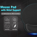 Yunsailing 12 Pcs Ergonomic Mouse Pad and Keyboard with Wrist Support Set Arm Rest Wrist Combo Gel Memory Foam Key Board Pad for Computer Laptop Gaming Office Typing Pain Relief - Image 2