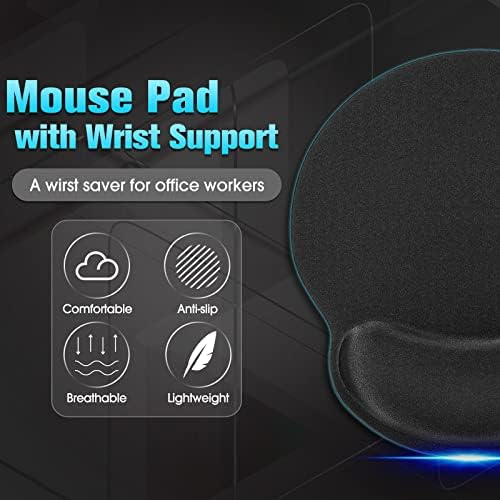 Yunsailing 12 Pcs Ergonomic Mouse Pad and Keyboard with Wrist Support Set Arm Rest Wrist Combo Gel Memory Foam Key Board Pad for Computer Laptop Gaming Office Typing Pain Relief - Image 2