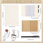 Eaasty Leather A5 Travelers Journal Notebook Cover, White - Image 2