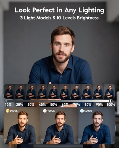 1300 Lumens Ring Light with Stand for Desk, Computer & Laptop – Podcast & Streaming Light with Flexible Phone Holder, CRI 98+ Bright Yet Soft Influencer Light for Video Recording, Conference & Calls - Image 6