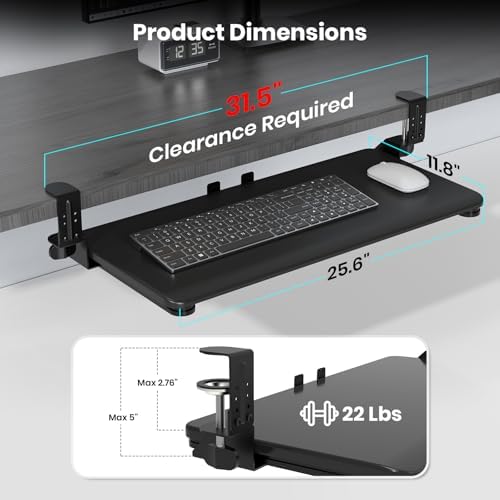 Large Keyboard Tray Under Desk, Pull Out Keyboard & Mouse Tray for Typing - Image 2