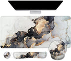 Large Desk Mat, Mouse Pad with Wrist Support, Keyboard Wrist Rest Set by Lateefah
