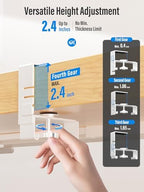 [Upgraded] Large Under Desk Cable Management Tray, Cinati Cable Management Under Desk No Drill, 42" Fabric Cord Hider for Wire Organizer, Cord Organizer for Office, Home - Supports Up to 30lbs White - Image 2
