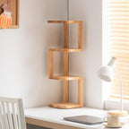 Corner Shelf Stand Desk Organizer,26.8" H Rubberwood Brown Rack for Small Spaces, Bedroom,Home Office,Kitchen,Bathroom (Natural, 4 Tier) - Image 5