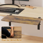 Desk Extender, 22-inch Clamp-On Desk Shelf, Height-Adjustable Desktop Shelf Organizer for Monitors Office and Gaming Accessories, Arm Support Table Extension, 44lbs Heavy Duty, Dark Brown - Image 5