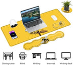 Keyboard Mouse Pad Set, Extended Gaming Mouse Pad+Ergonomics Keyboard Wrist Rest Support, Memory Foam, Easy Typing Pain Relief, 4Pcs XL Ultra Thick Desk Mat,Honey Bee - Image 3