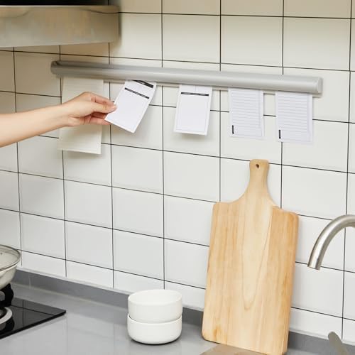 Henoyso 2 Pcs Restaurant Ticket Holder 16/18/24/28/30/32/40/44" Slide Check Rack Receipt Holder Aluminum Silver Order Ticket Rack for Commercial Kitchen Office Cafes Pubs Bar(28 Inch,Pen Slot) - Image 4