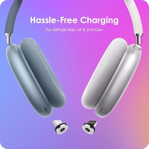 Headphone Charging Station for AirPods Max 1 & 2 - Magnetic Charger Dock with Lightning & USB-C Connectors, LED Indicator, Easy Drop-in Charging (Navy) - Image 2