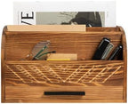Wooden Mail Organizer Countertop Mail Sorter with Storage Drawer by VERGOODR