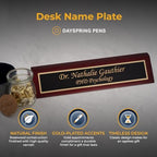 Dayspring Pens Personalized Desk Nameplate in Rosewood Finish, Gold Text - Image 3