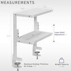 VIVO White Clamp-on 13 inch 2-Tier Desk Shelf, STAND-SHELF2CW - Image 3
