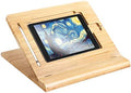 ELETIUO Tablet Stand Holder Adjustable Foldable,Multi-Angle Bamboo Wooden Organizer Desktop Holder for iPad,Stable for Drawing,Watching,Typing (Support Multiple Devices) by ELETIUO