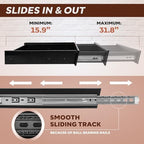 Large 23.6 Inch Under Desk Drawer Slide Out, Pencil Drawer, Undermount Desk Drawer, Under Counter Drawers, Attachable Desk Drawer, Drawer For Under Desk, Undermount Drawer, Under Desk Pull Out Drawer - Image 4
