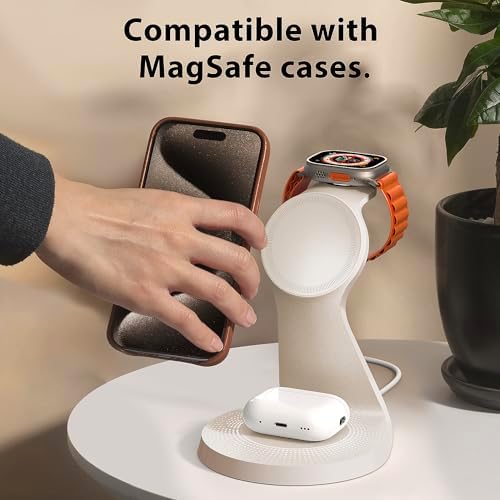 3 in 1 Charging Station for Apple Devices,Mag-Safe Charger Stand Fast Charging,Wireless Charger for iPhone 16/15/14/13/12 Series,& AirPods,& iWatch(USB Charger Included) - Image 6