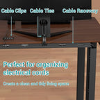 Cable Raceway - Magnetic Cable Management Under Desk with Upgraded Aesthetic Large Hole, Cord Organizer Kit for Hiding Computer, Gaming Desk, Network, Power Cord, TV - 8PCS 8x15.7in Black - Image 4