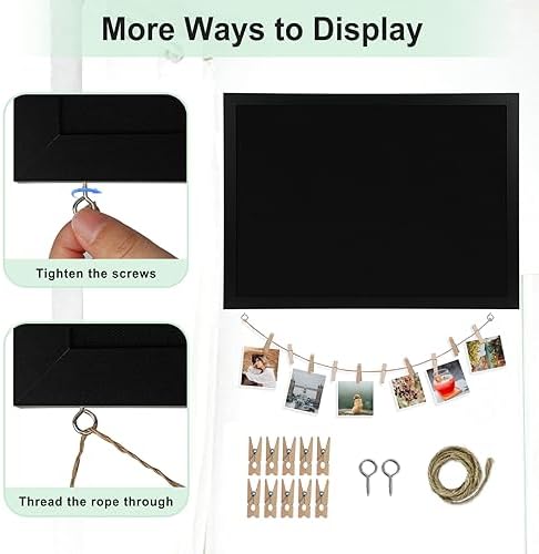 DOLLAR BOSS Double-Sided Bulletin Boards with Linen, 24"x18" Black Cork Board - Image 5