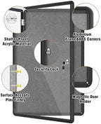 Mifuro 36"x24" Enclosed Bulletin Board, Lockable Weather-Resistant Aluminum Cork Noticeboard for School & Office, Black Frame w/Grey Flet - Image 3