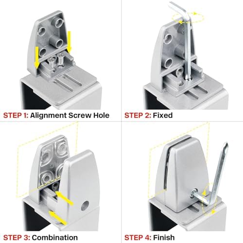 4 Packs Sneeze Guard Support, Aluminum Vertical Partition Board Clamp, Acrylic Desk Divider Support Clamp, Desk Shield Privacy Panel Clamps for Clear Shield for Countertop Reception - Image 4