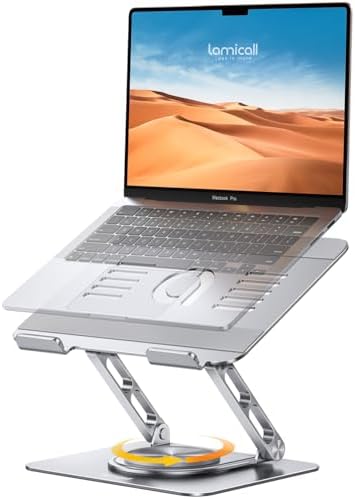 Lamicall Adjustable Laptop Stand for Desk 360° Rotating Base for 10-17.3'' by Lamicall